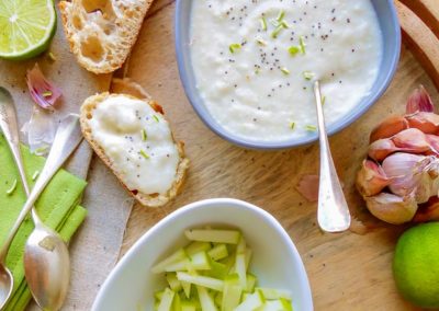 Houmous de mogettes au fenouil et à la pomme